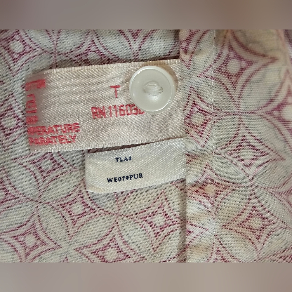 💮Charles Tyrwhitt Women's Sz 16 Blouse Pink & Grey Pattern on White - Picture 6 of 6